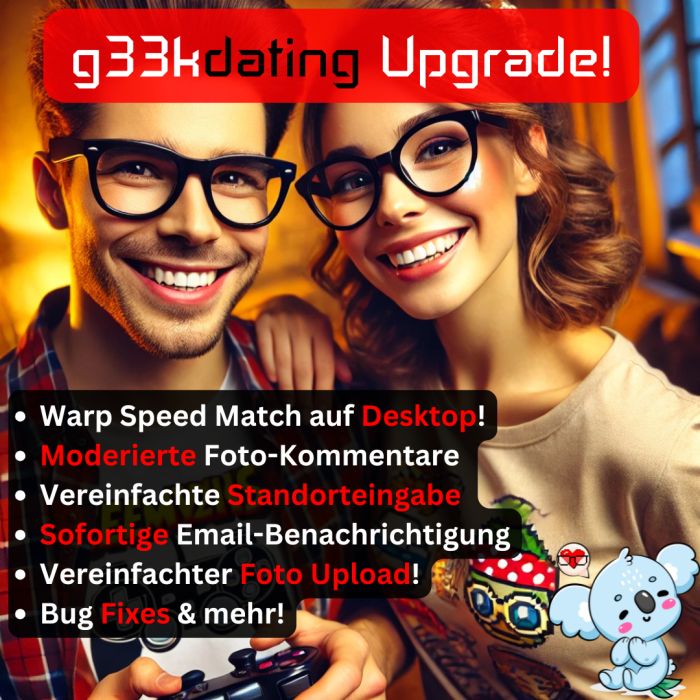 Breaking News für das g33kdating-Universum!